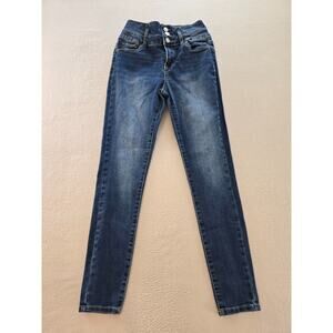 Refuge Denim IBIZA Jeans Womens Size 1 Dark Blue Stretch High Rise Skinny Pocket